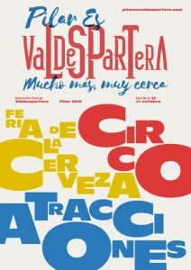 Fiestas del Pilar 2018 en el Recinto Ferial Valdespartera - Cartel anunciador del Recinto Ferial Valdespartera en las Fiestas del Pilar de Zaragoza 2018